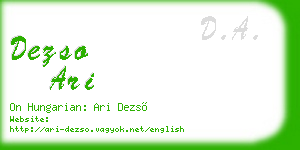 dezso ari business card