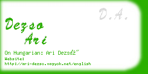 dezso ari business card